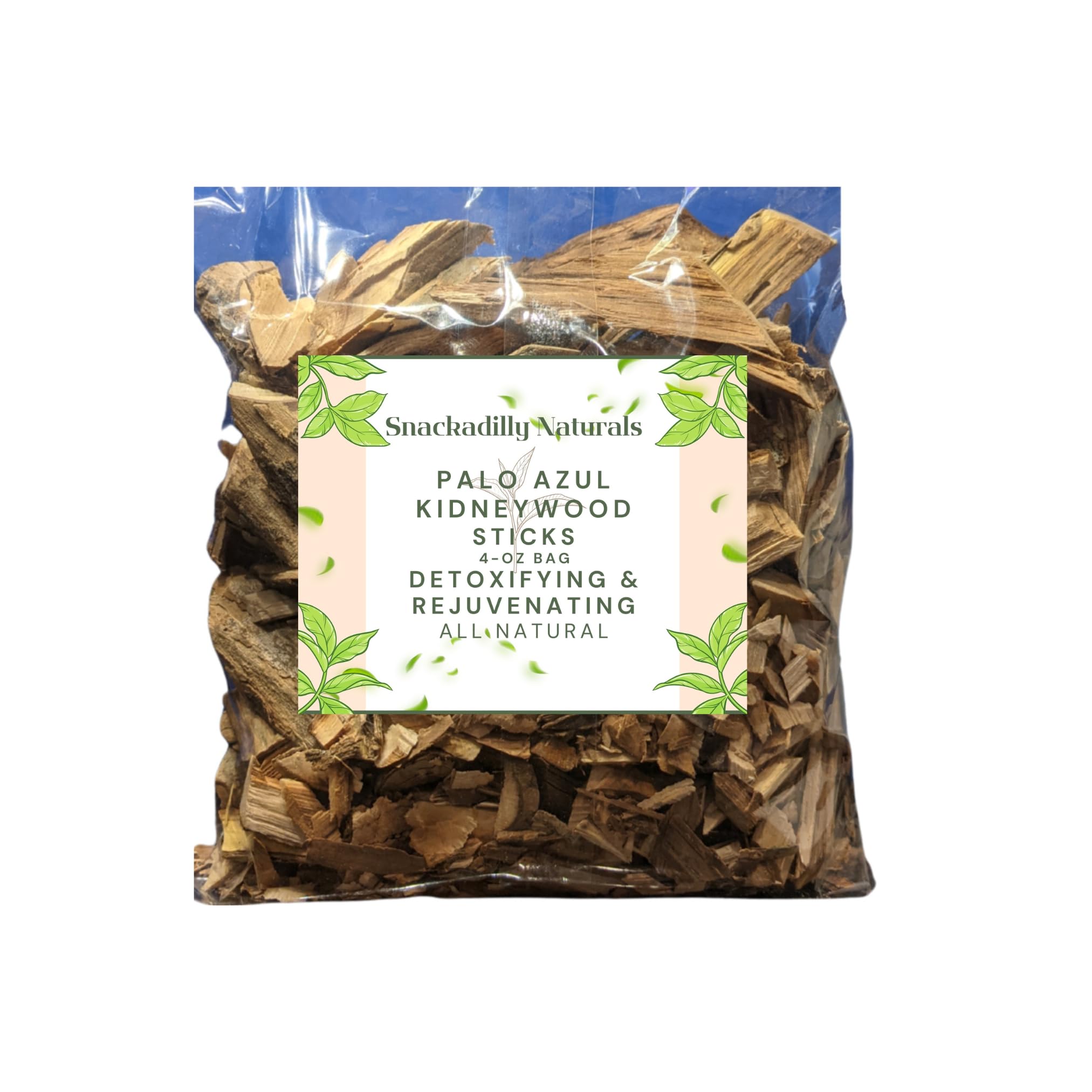 Snackadilly Palo Azul Tea blue stick in cup, offering a soothing herbal ritual.
