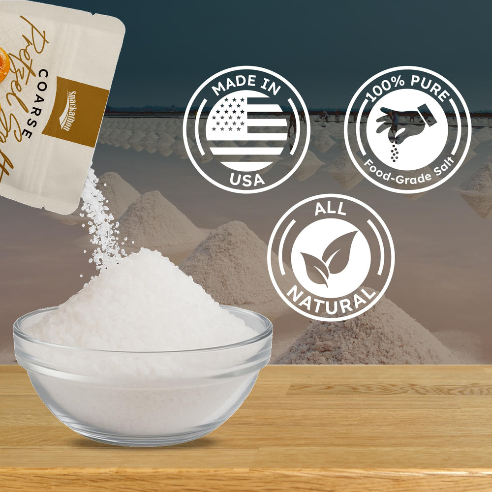 Snackathon 2lb bulk packaging salt keeps your supply ready for frequent baking.