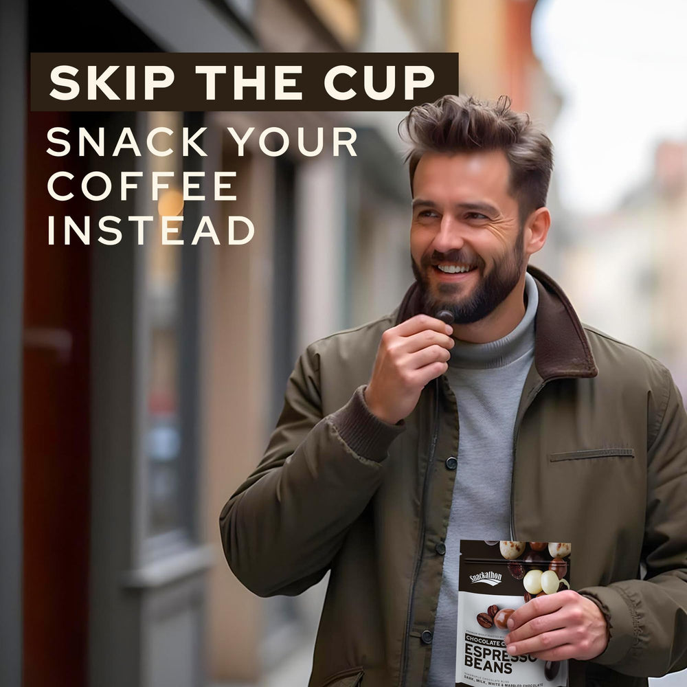 Snackathon 7oz resealable bag preserves freshness for snacking.