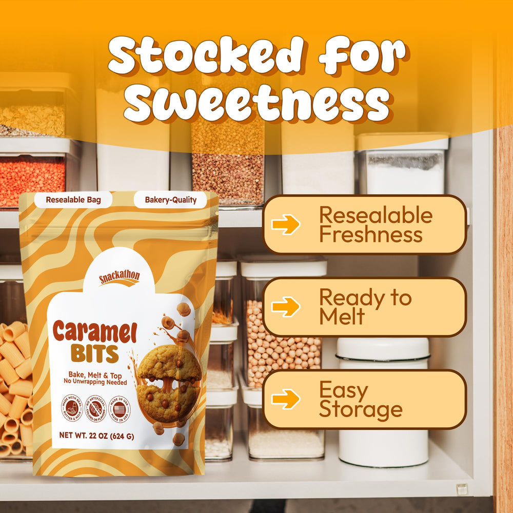 Snackathon Caramel Bits dessert ideas and kitchen melt uses.