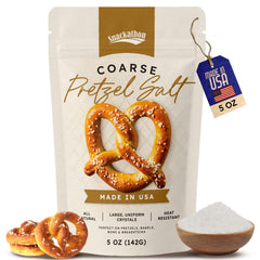 Snackathon coarse pretzel salt oven crystals for a visible salt finish on baked goods