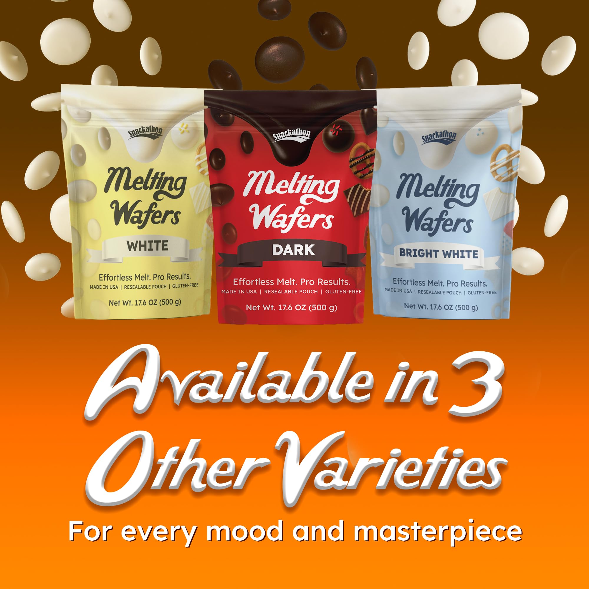 Snackathon wafers for dipping fruit and pretzels with shine
