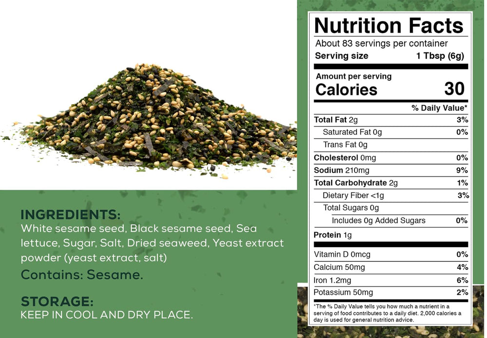 Snackathon furikake rice seasoning is poured over a steaming bowl for a quick flavor boost