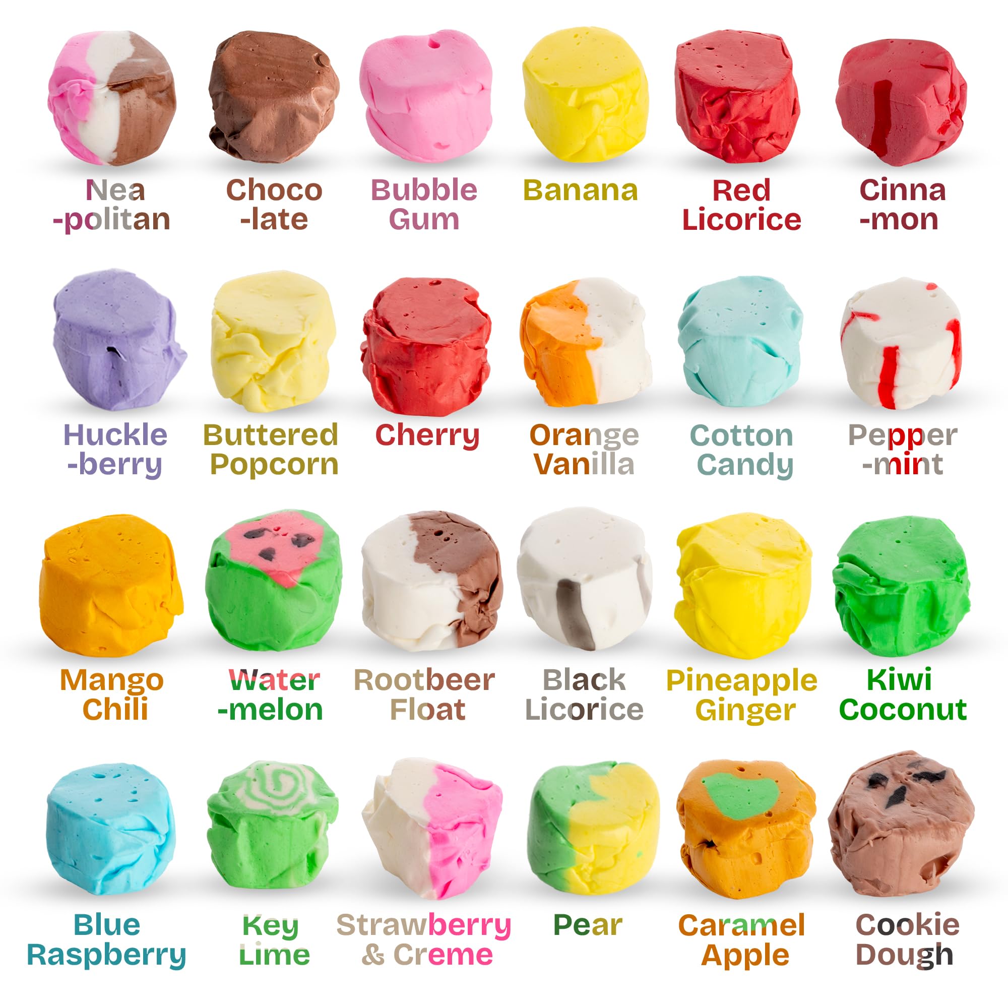 Snackathon Salt Water Taffy pieces with soft, chewy texture for melt-in-mouth enjoyment