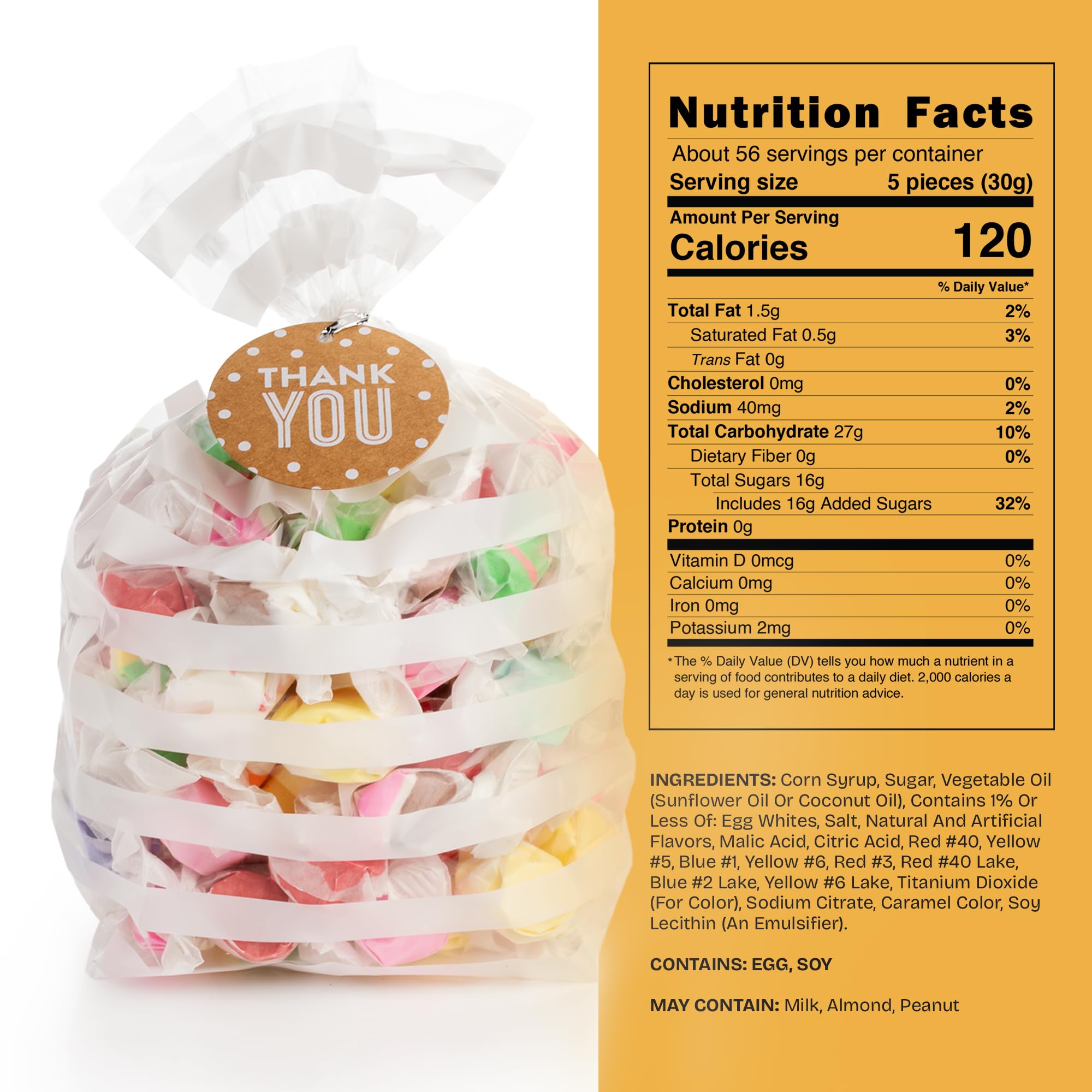 Snackathon Salt Water Taffy closeup shows soft chewy texture and glossy wrappers.