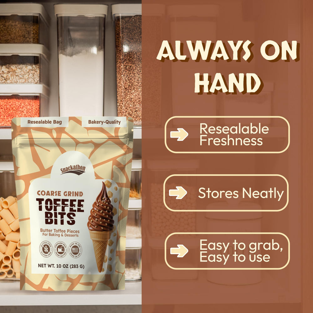Snackathon Toffee Bits in trail mix for crunch and flavor.