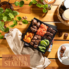 Snackberry dried kiwi and papaya slices highlight a fruity balance with indulgent bites