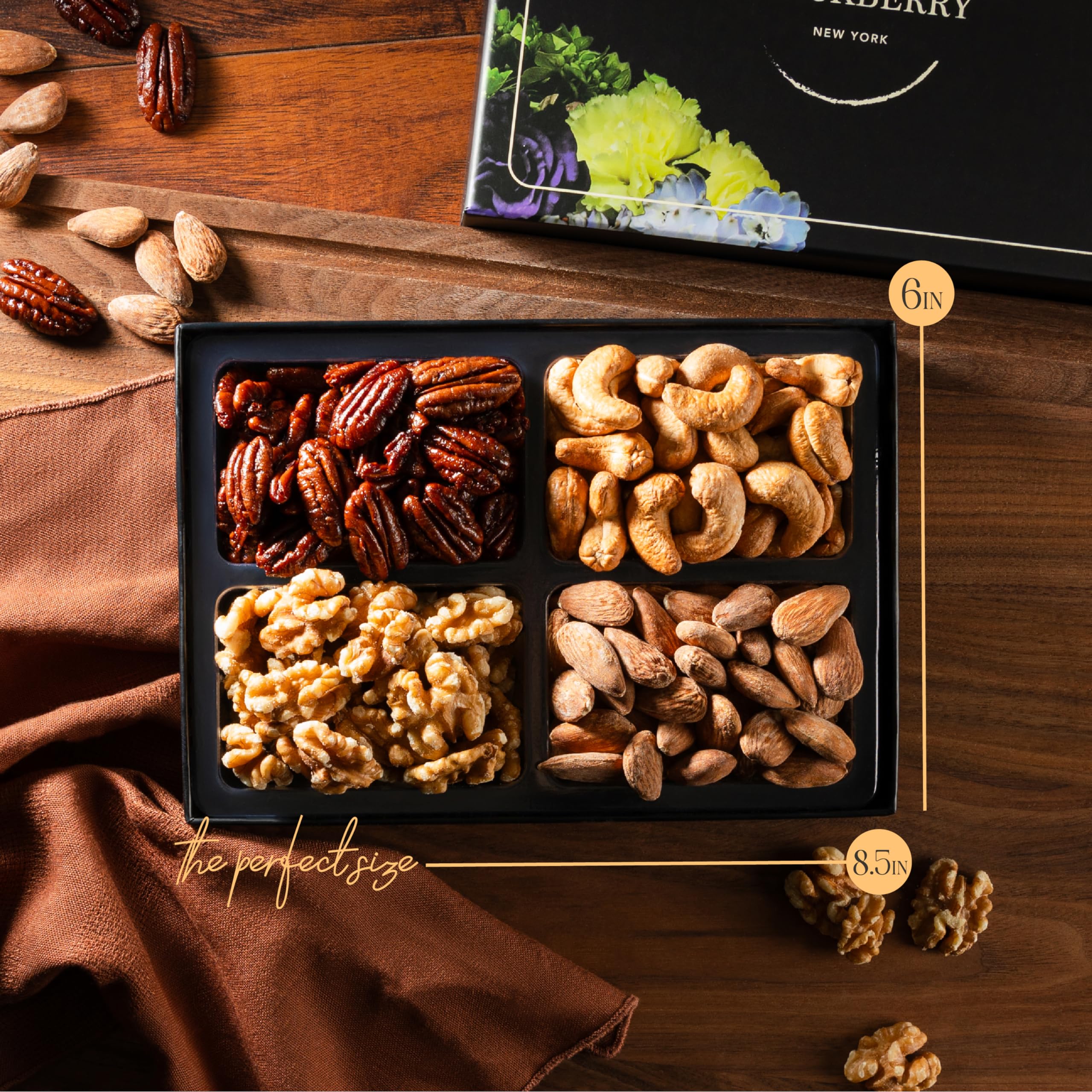 Snackberry Gift Box Open Tray showing easy access and elegant presentation