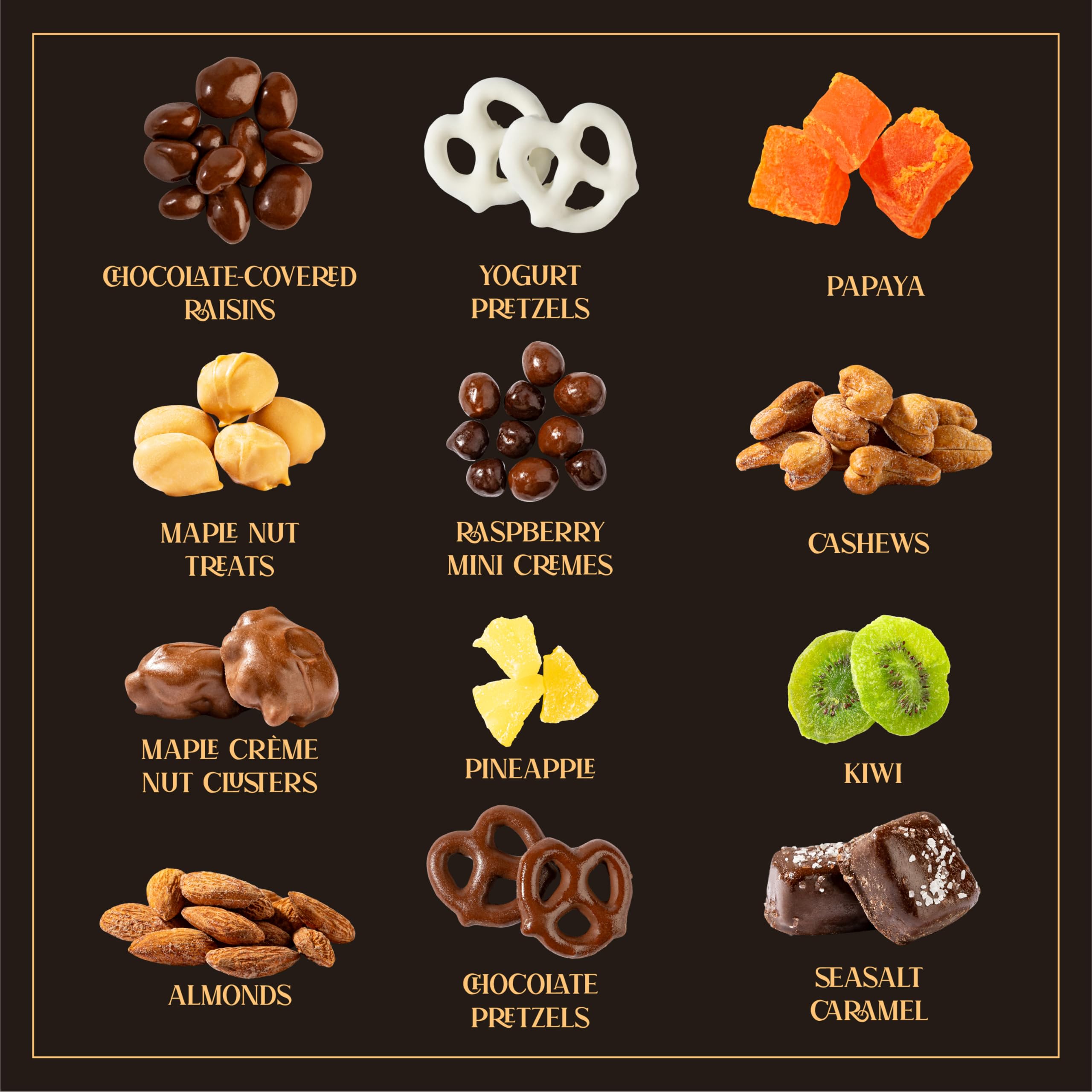 Snackberry gourmet chocolate-covered treats variety, perfect for sharing at events.