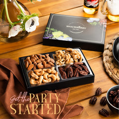 Snackberry Nuts Dried Fruit Sampler displaying variety, a versatile holiday gift