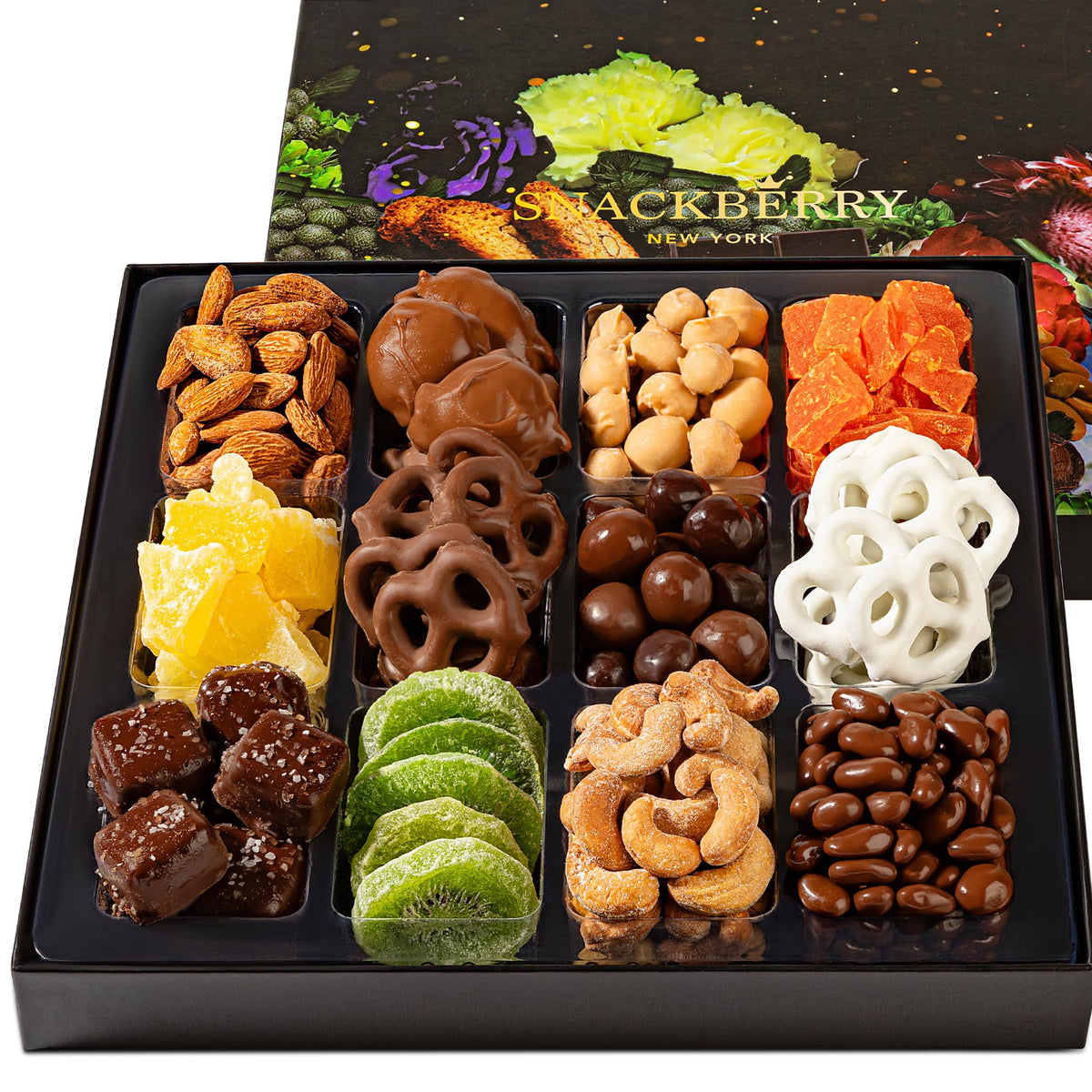 Snackberry premium gift box packaging, ideal for gifting occasions.