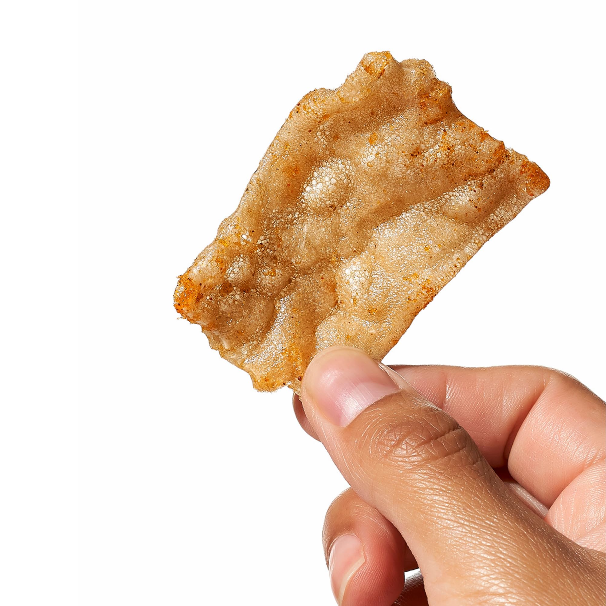 SNACKLINS Nacho Plant Crisps texture shot suggests satisfying crunch and bold flavor