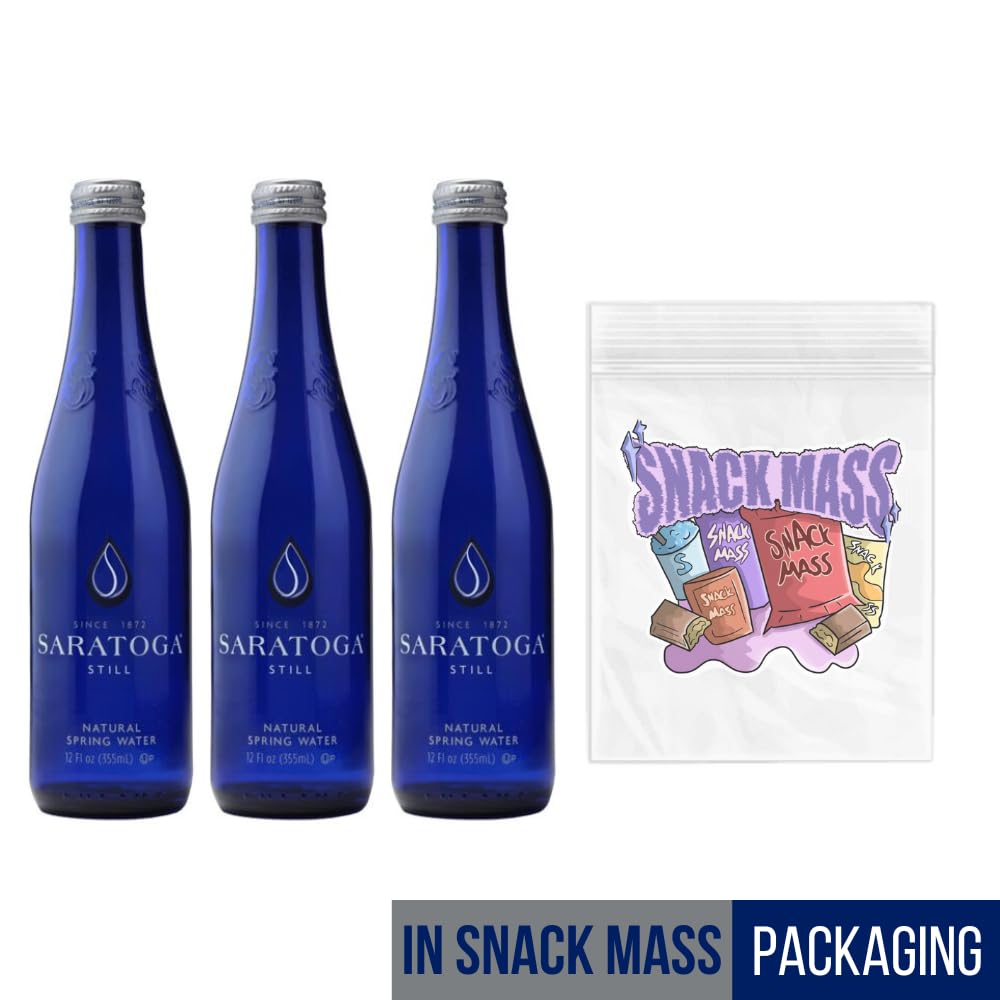 Snack Mass Saratoga Still Water in recyclable glass packaging for stylish hydration