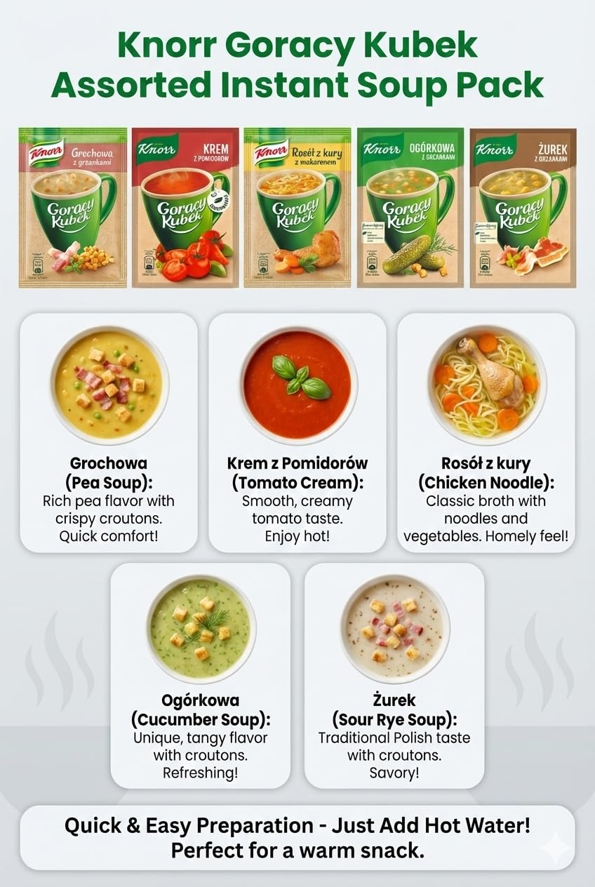 Snacks ByEurop Knorr pea soup with croutons: creamy comfort in a convenient cup