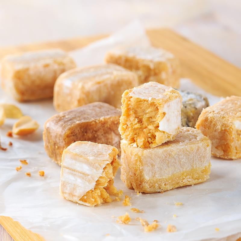 Snacksland peanut crisp candies assortment featuring almond praline, a tasty snack option.