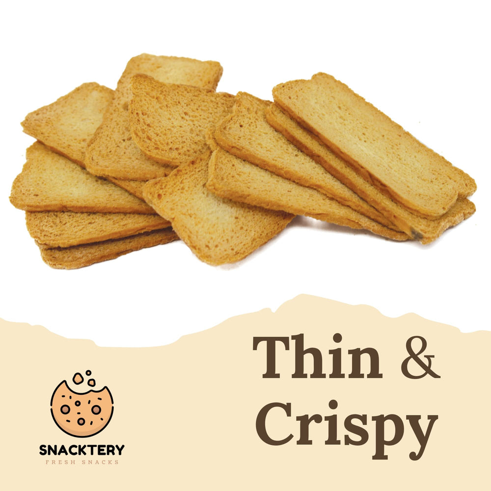 Snacktery Melba Toast Ten-Pack Open shows easy portion control and freshness.