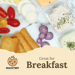 Snacktery Original Melba Toast crackers with dipping plate for entertaining