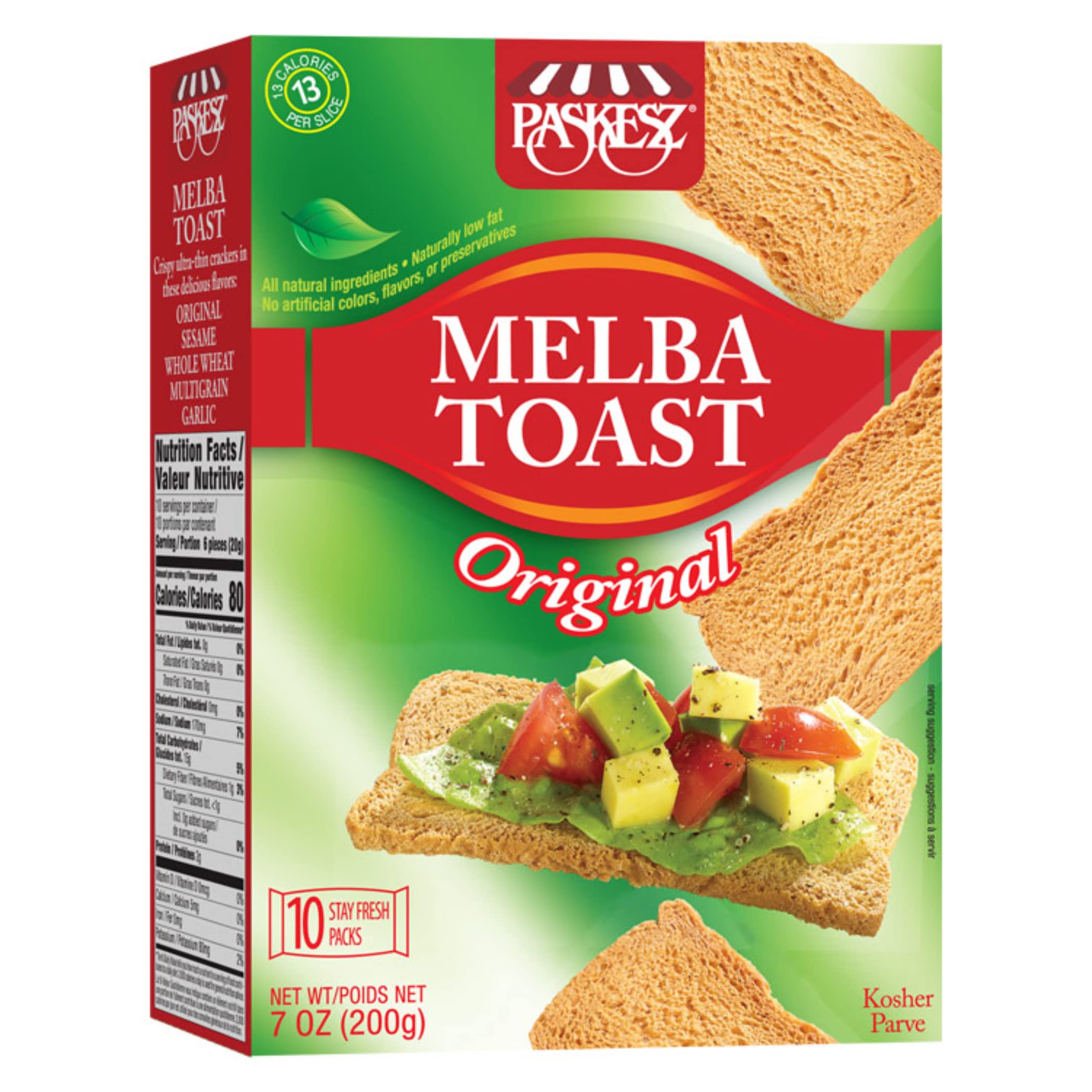 Snacktery Original Melba Toast crackers packaging for on the go snacking