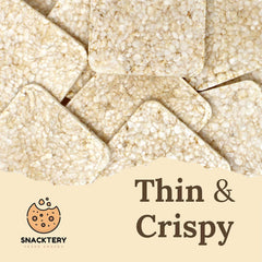 SNACKTERY Ultra Thin Rice Cakes topped with spreads for a quick, versatile snack.