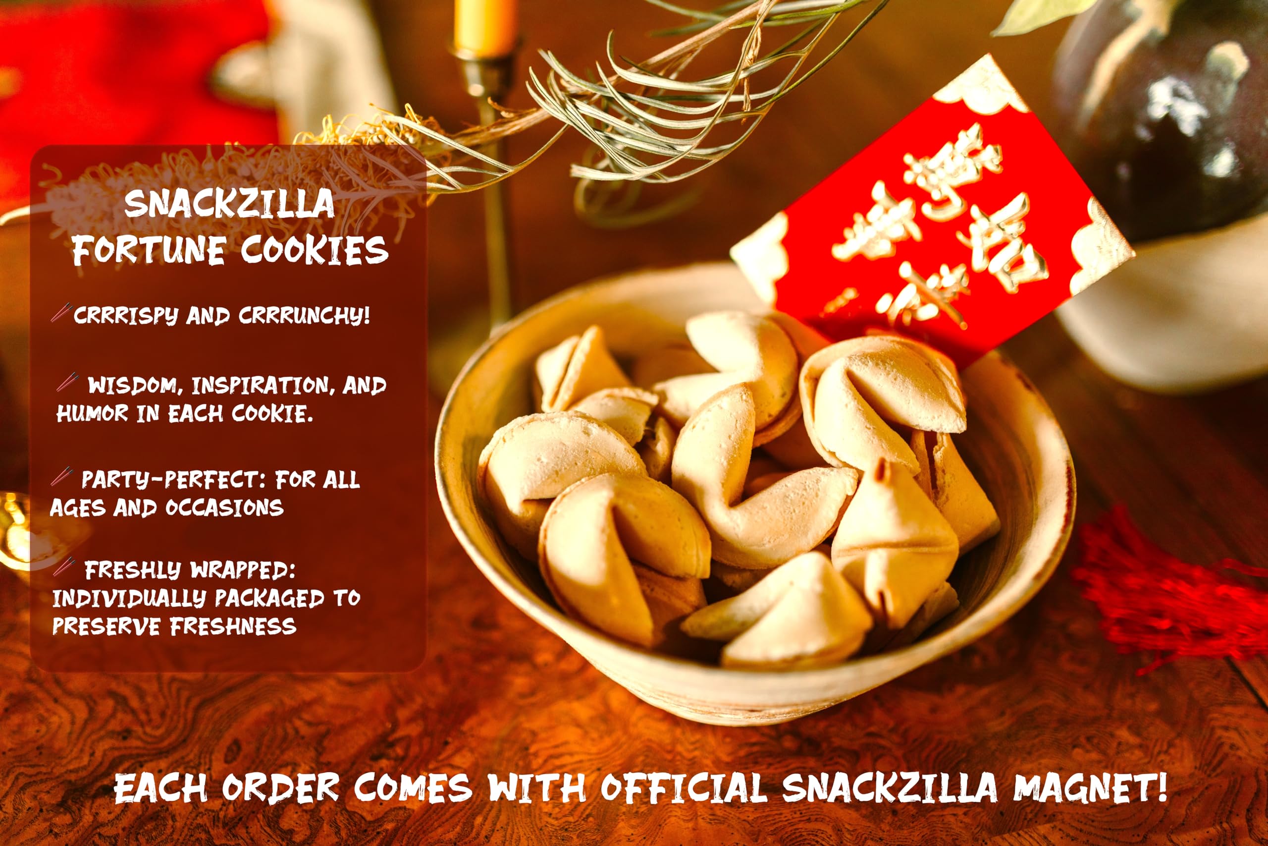 Snackzilla fortune cookies served as kids’ snack time treat.