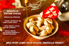Snackzilla fortune cookies served as kids’ snack time treat.