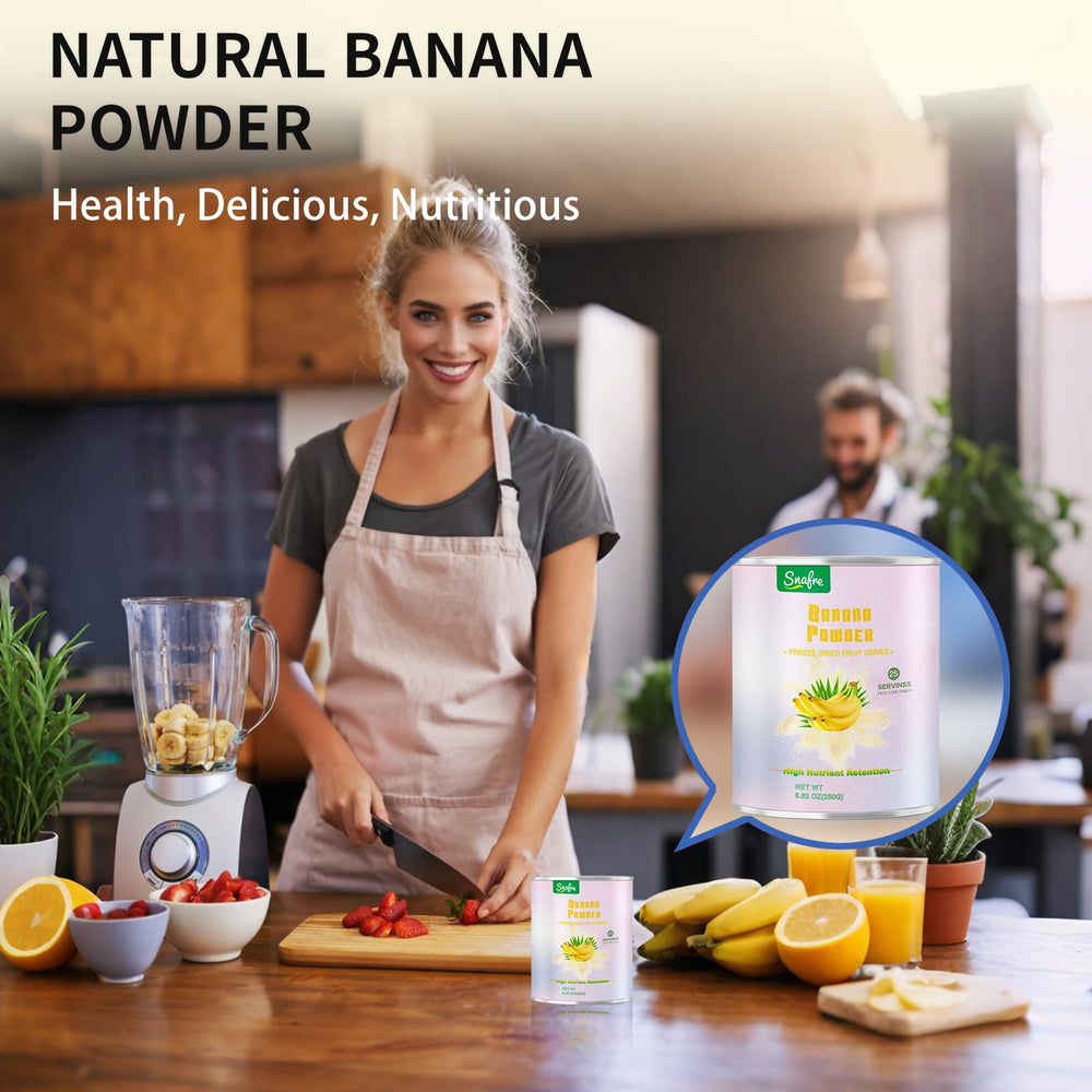 Snafre Banana Powder storage keeps freshness sealed for travel and home.