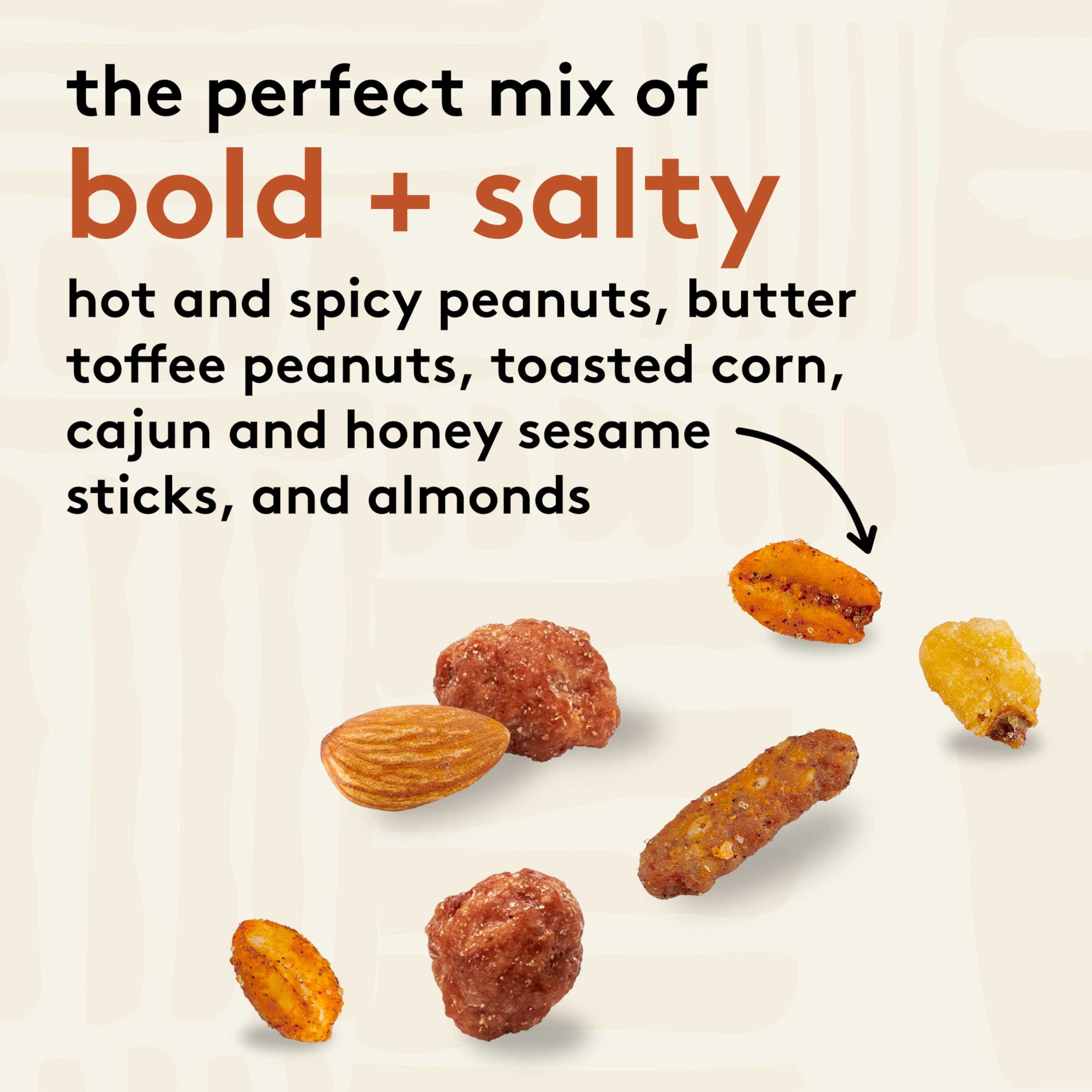 Snak Club Cajun Style Snack Mix cajun honey sesame sticks for flavor variety.
