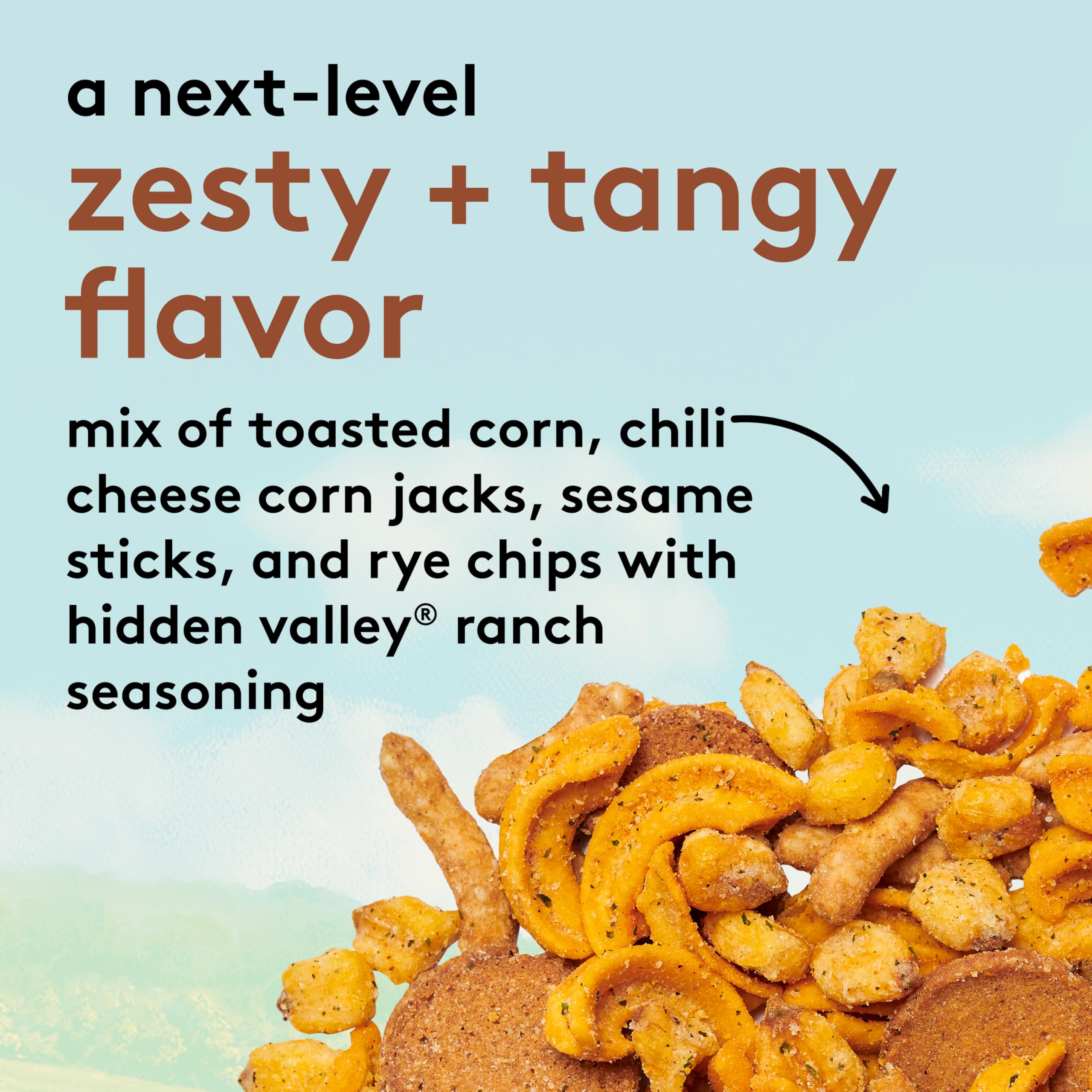 Snak Club Hidden Valley Ranch Crunch Mix rye chips bring earthy bite