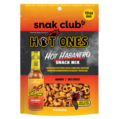 Snak Club x Hot Ones Hot Habanero Snack Mix bag front for on-the-go heat