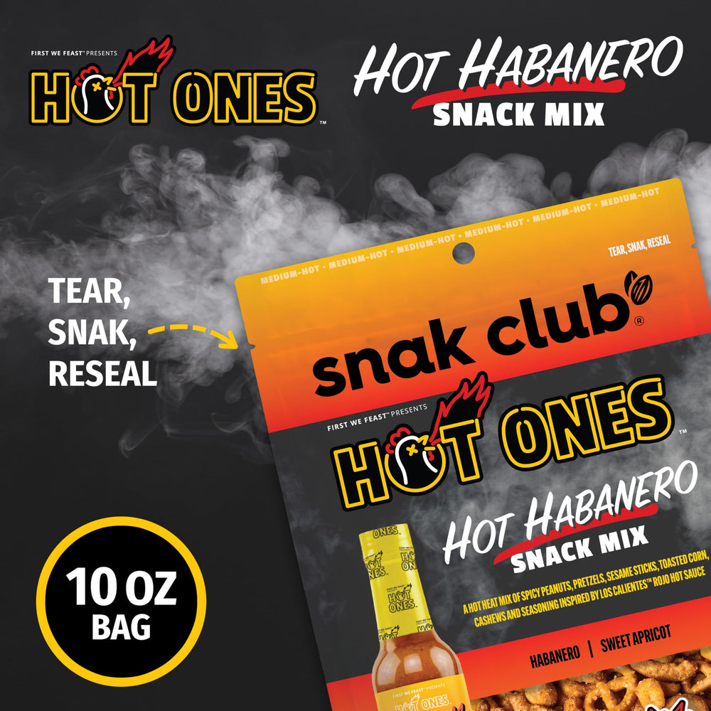 Snak Club x Hot Ones Hot Habanero Snack Mix peanuts detail for spicy snacking