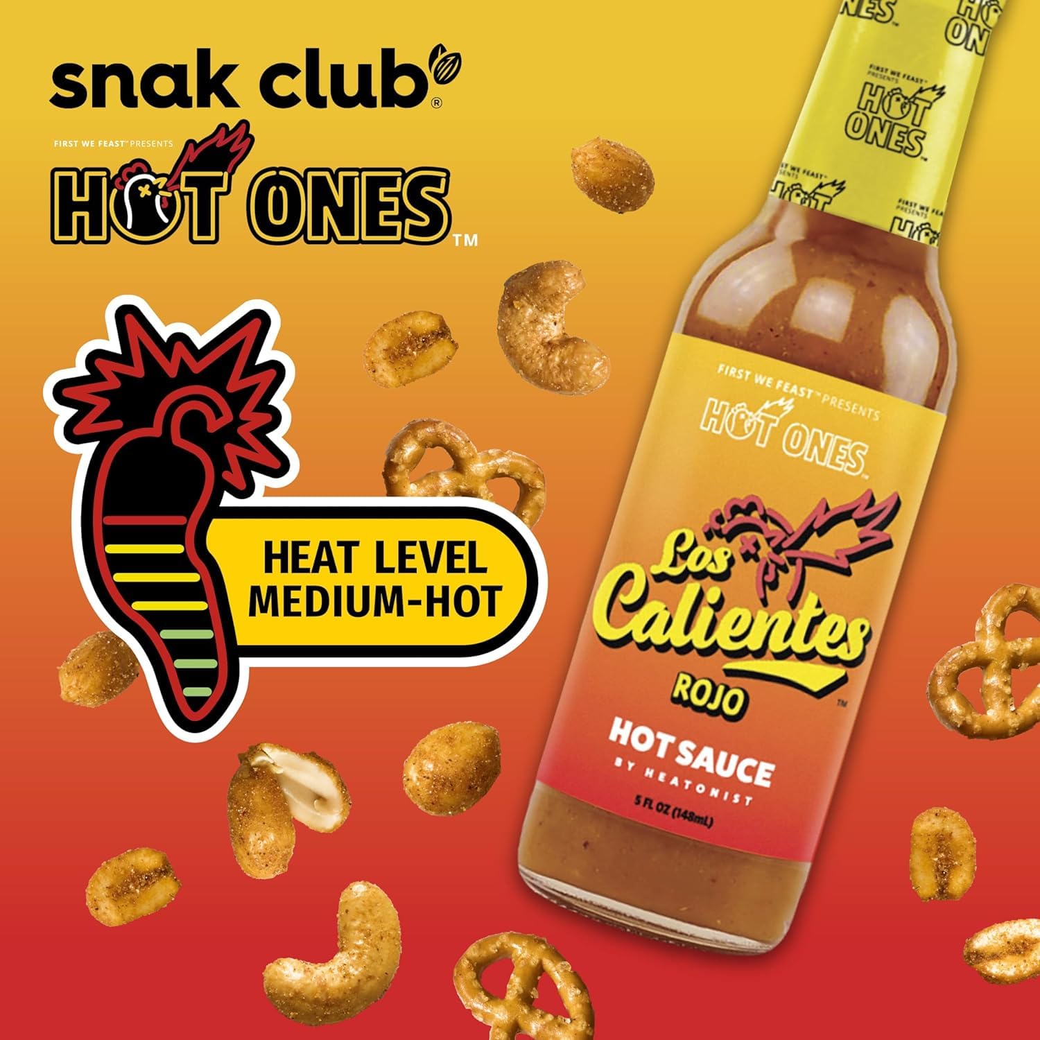 Snak Club x Hot Ones Hot Habanero Snack Mix sesame sticks texture and bite