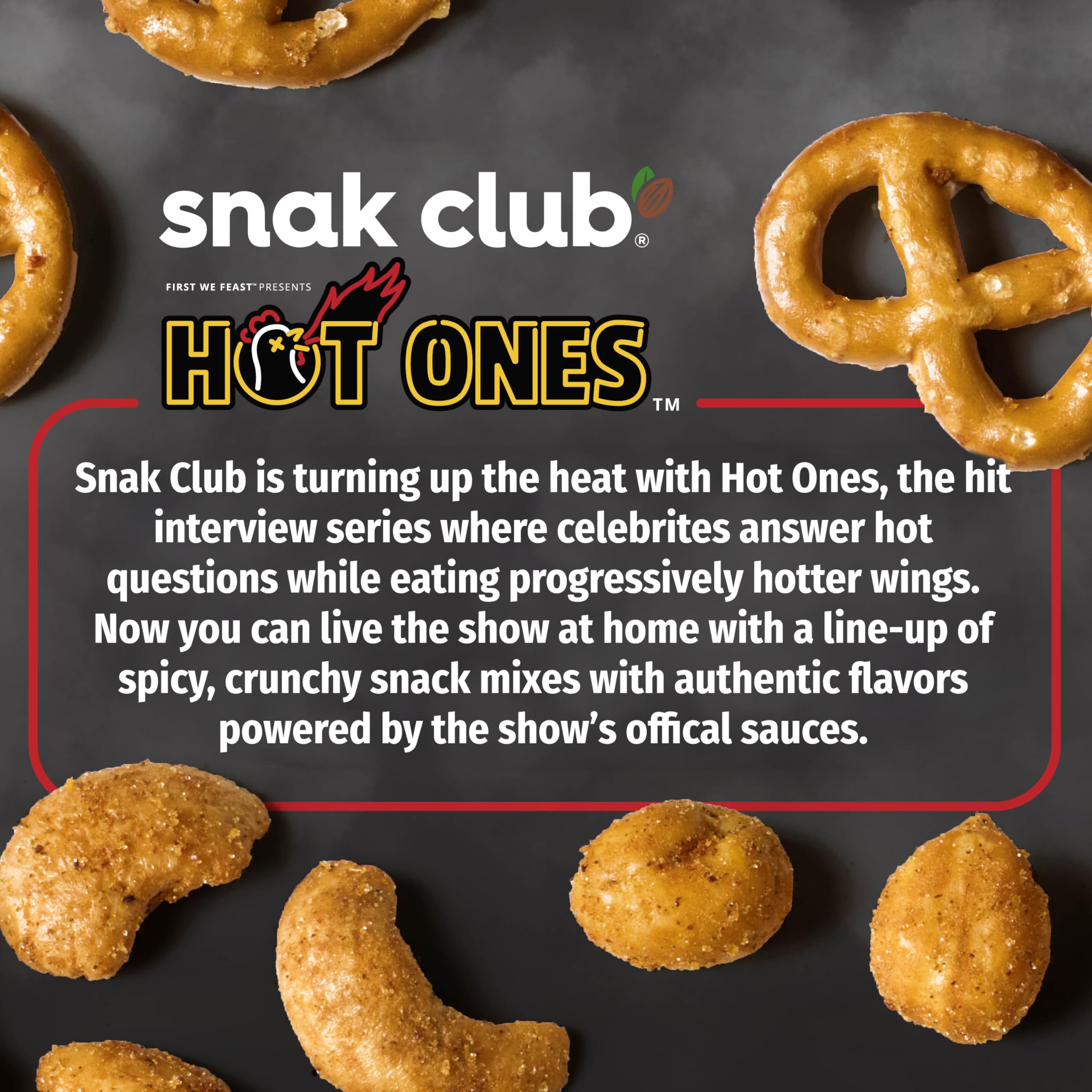 Snak Club x Hot Ones Hot Habanero Snack Mix toasted corn crispness