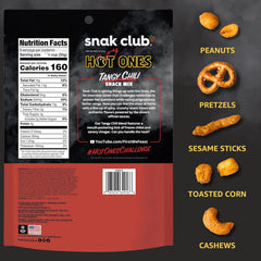 Snak Club Hot Ones Tangy Chili Snack Mix ingredients displayed for easy on-the-go snacking.
