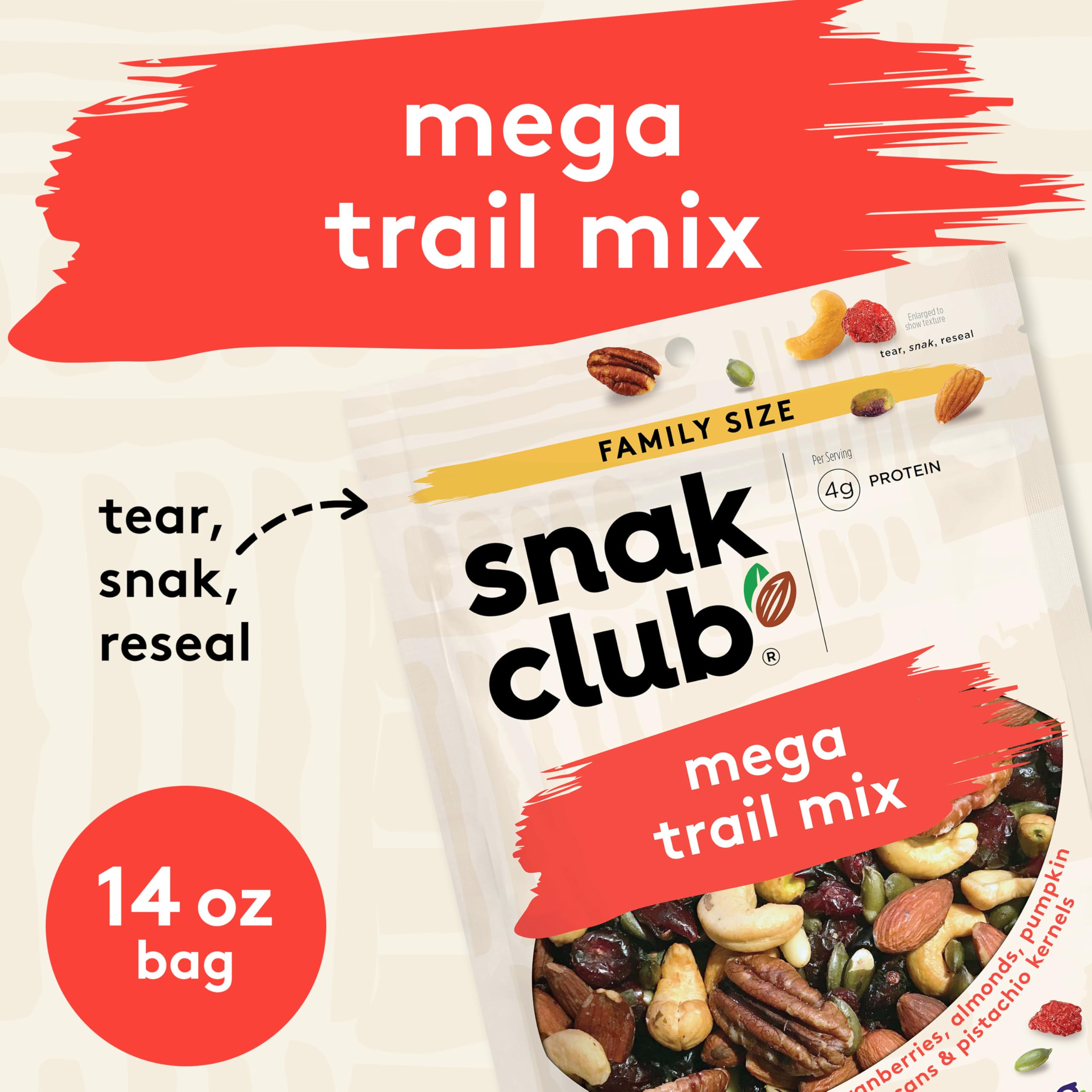 Snak Club Mega Trail Mix pecans and pistachios for a savory sweet bite