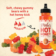Party-ready Snak Club Mike’s Hot Honey Bears for gatherings and road trips.