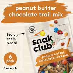 Resealable Snak Club trail mix bag ready for freshness and storage.
