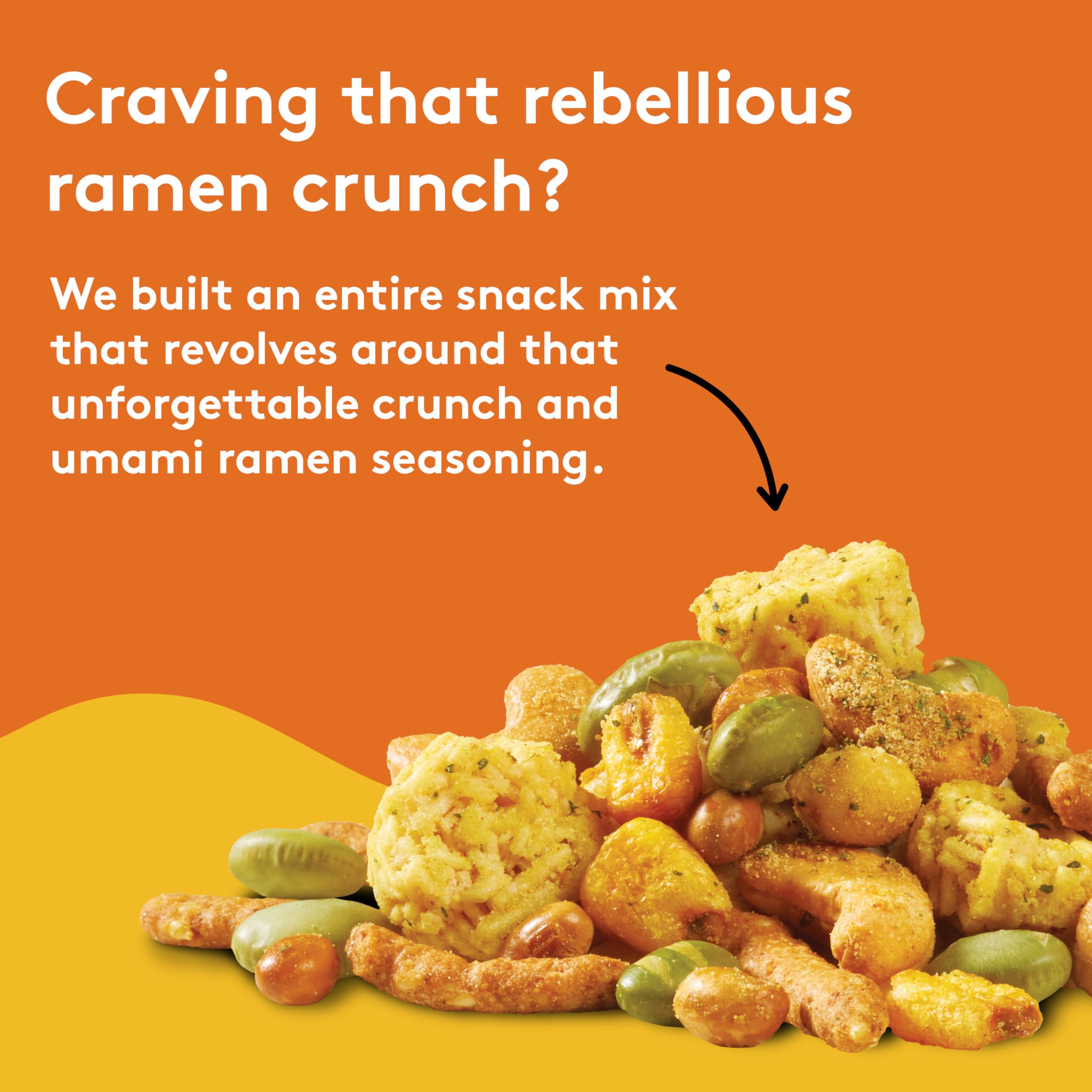 Snak Club ramen snack mix peanuts provide protein-forward crunch for snacking.