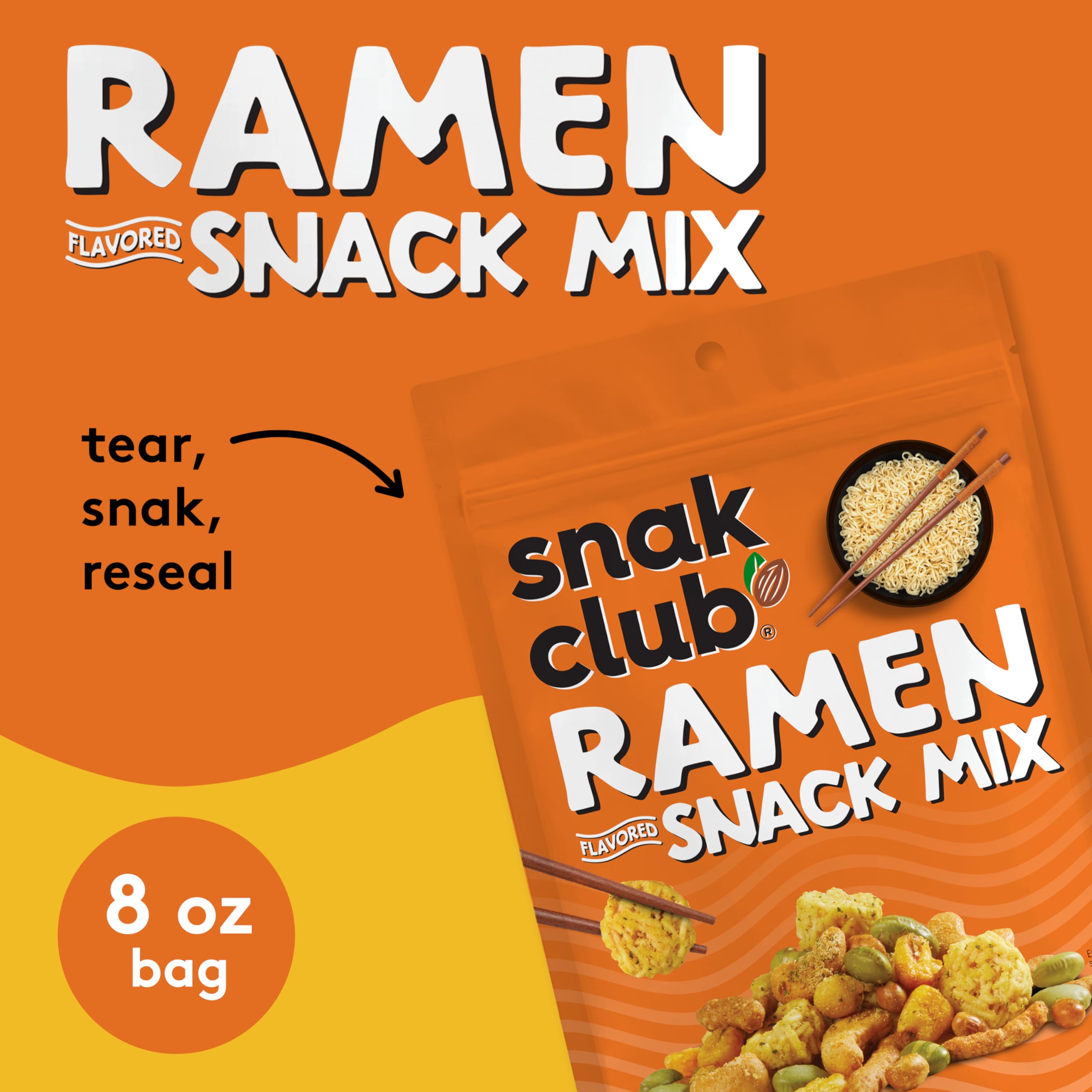Snak Club ramen snack mix sesame sticks bring savory crunch and aroma.