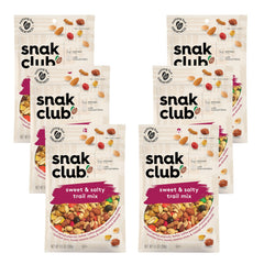 Snak Club trail mix with peanuts and butter toffee in a resealable bag for easy on-the-go snacking
