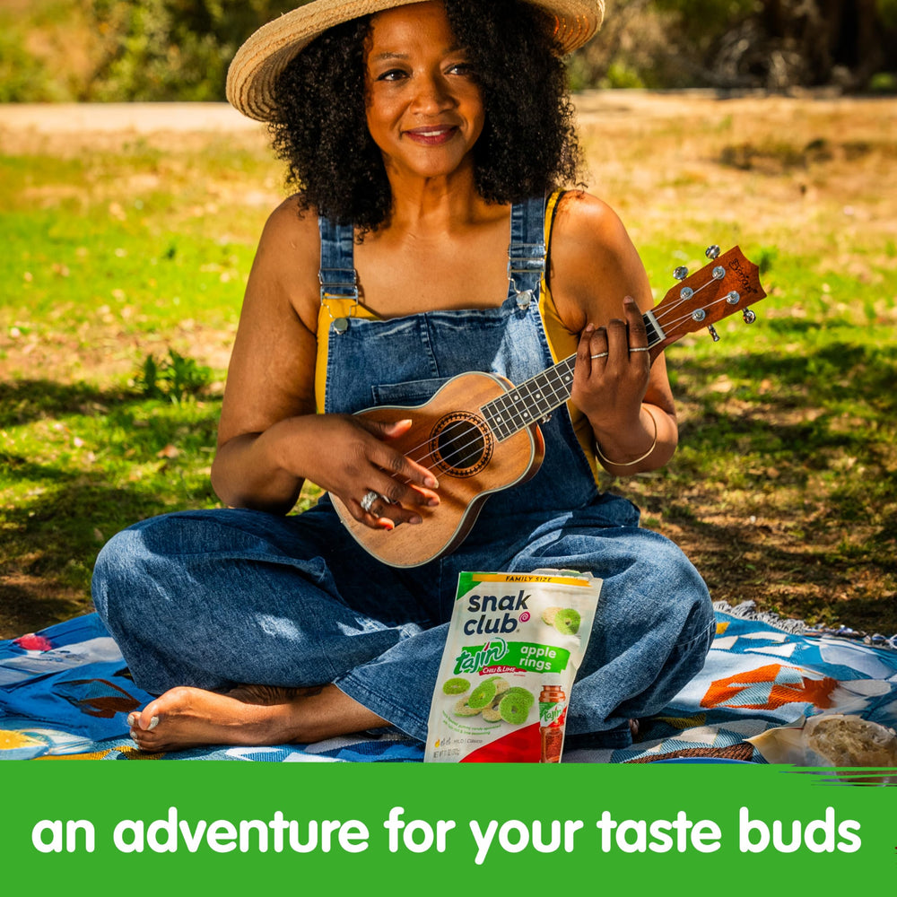 Travel-friendly Snak Club Tajin Apple Rings ideal for backpack or purse