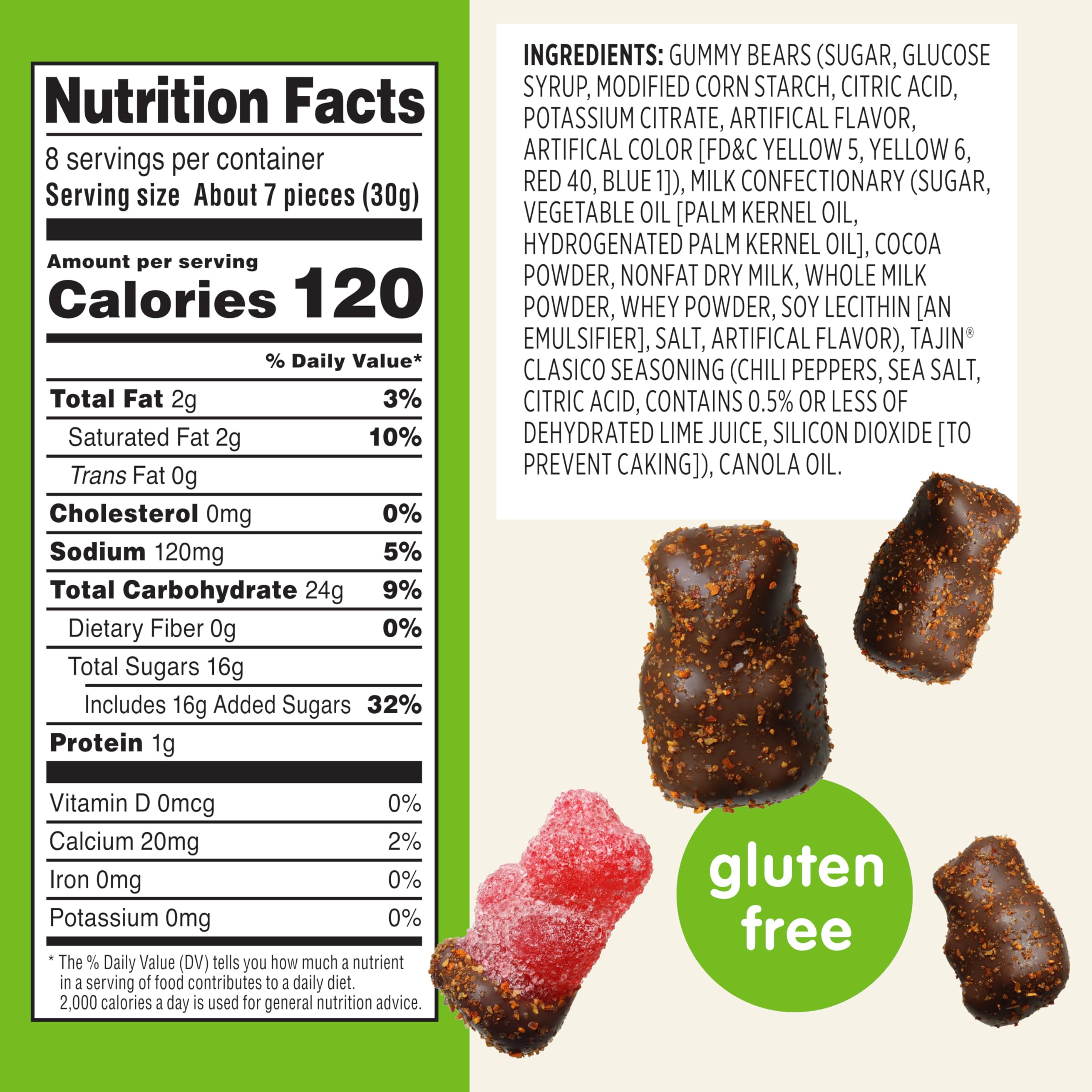 Snak Club Tajín Chocolatey Gummy Bears bag-open showcasing resealable freshness and shareability