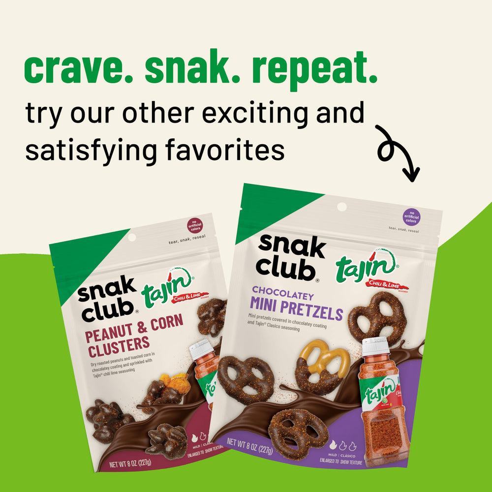Snak Club Tajín Chocolatey Gummy Bears ready for travel, parties, or home munching