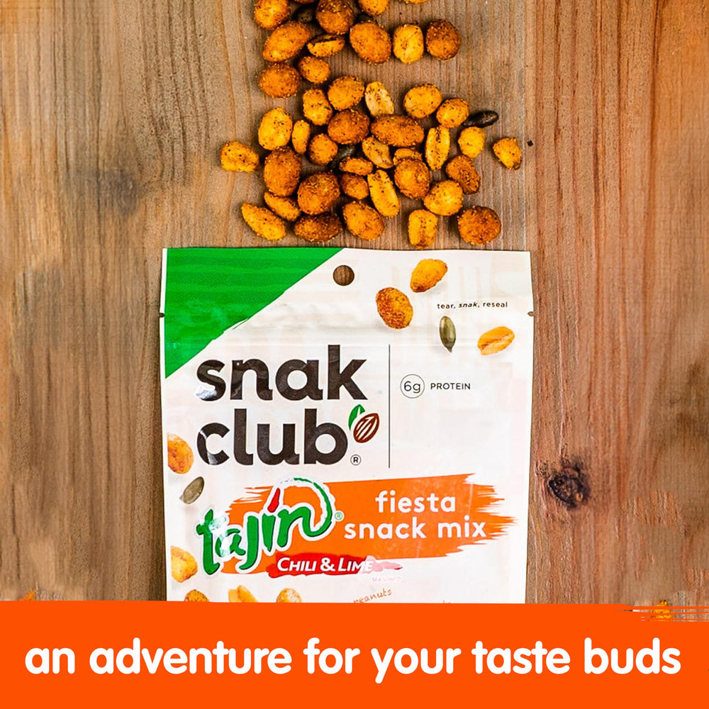 Snak Club Tajin Fiesta package-inside image; reinforces freshness preserved by resealable pouch.