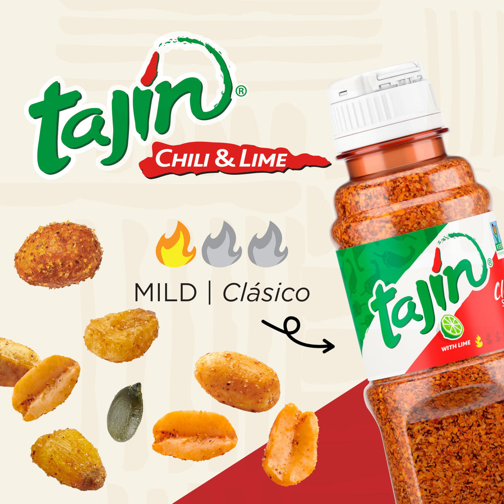 Snak Club Tajin Fiesta seasoning-gloss image; shows Tajín seasoning sheen and mouthwatering appeal.