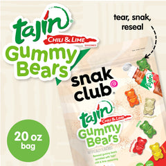 Snak Club Tajin Gummy Bears with Tajin Clasico chili-lime seasoning
