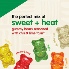 Close-up of Snak Club Tajin Gummy Bears texture and color