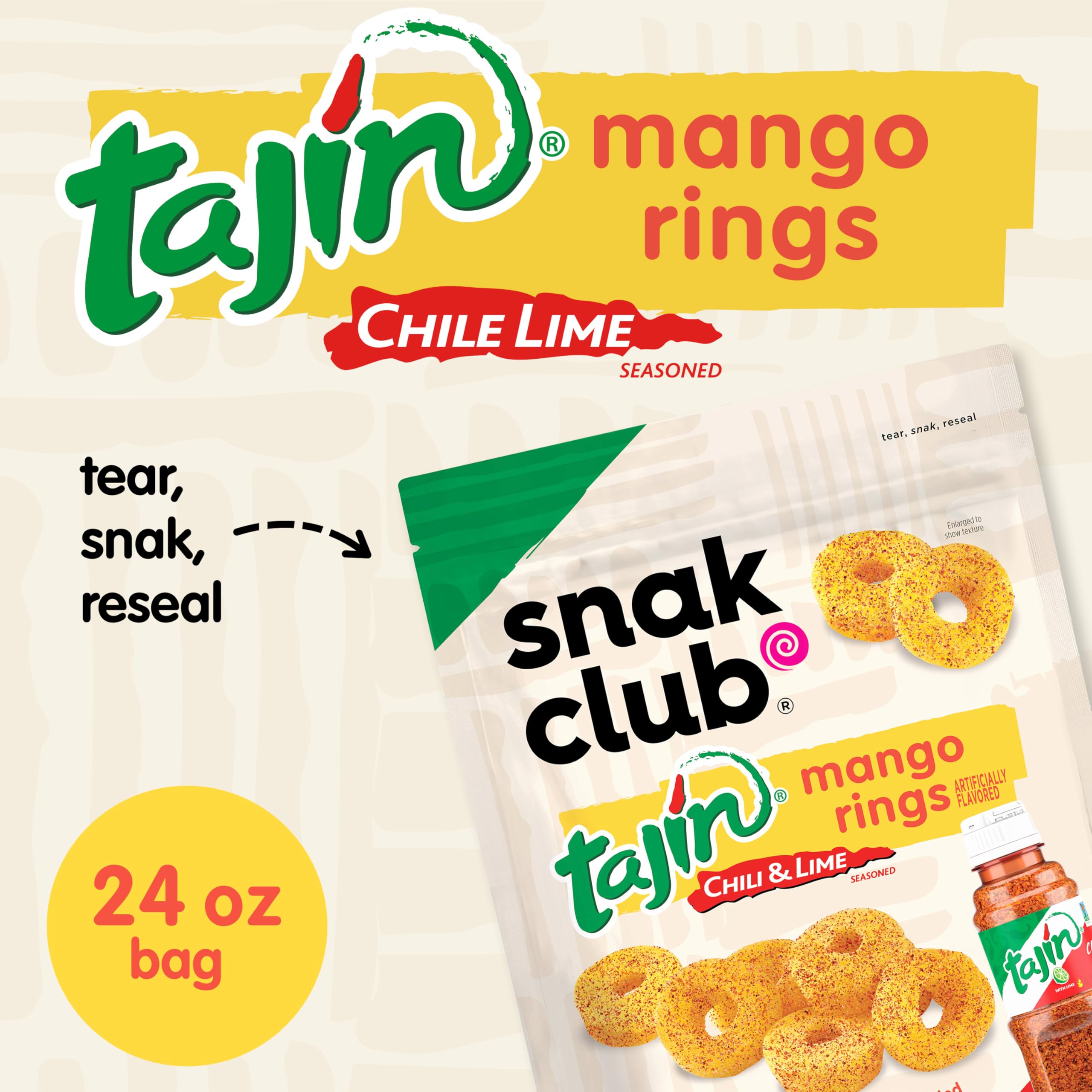 Served mango rings with Tajín seasoning in a bowl for sharing.
