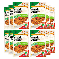 Snak Club Tajin Peanuts 12-pack view, great for on-the-go snacking.