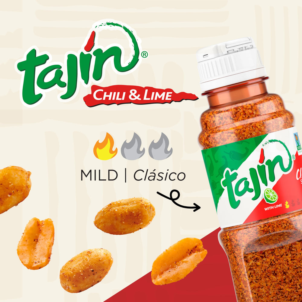 Snak Club Tajin Peanuts on-the-go pack, ideal for travel and lunch breaks.