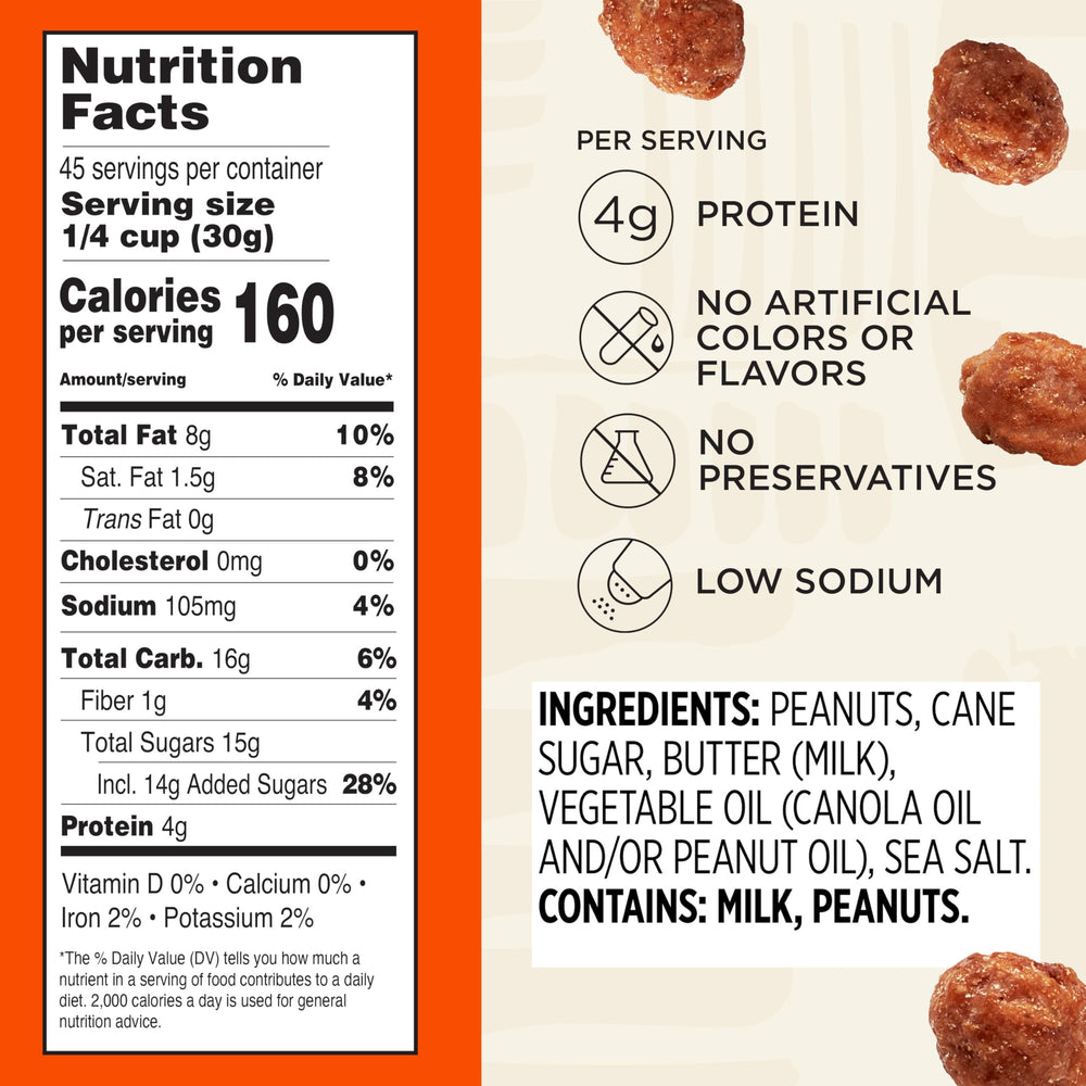 Snak Club Toffee Peanuts sweet cream glaze detail ideal for coffee breaks.